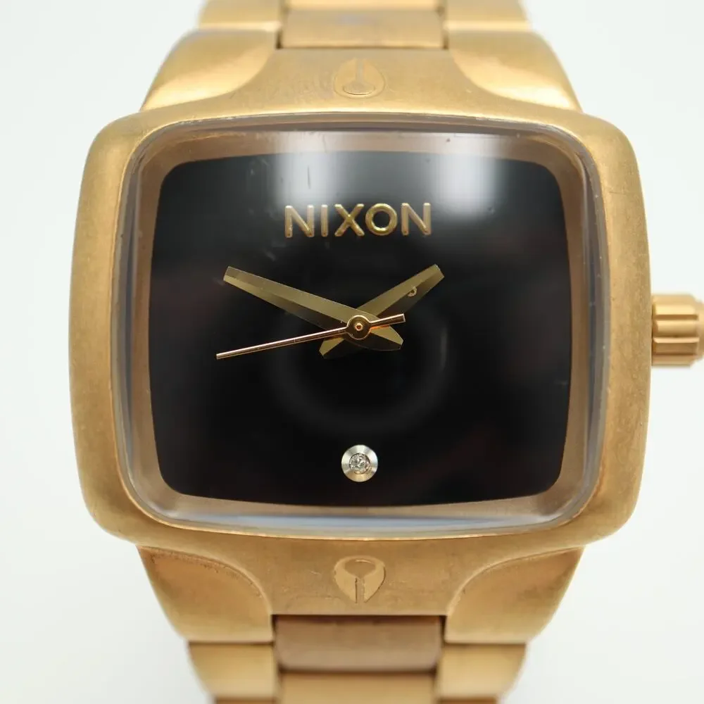 Nixon The Small Player Gold Black Tone 33mm Watch 5.75